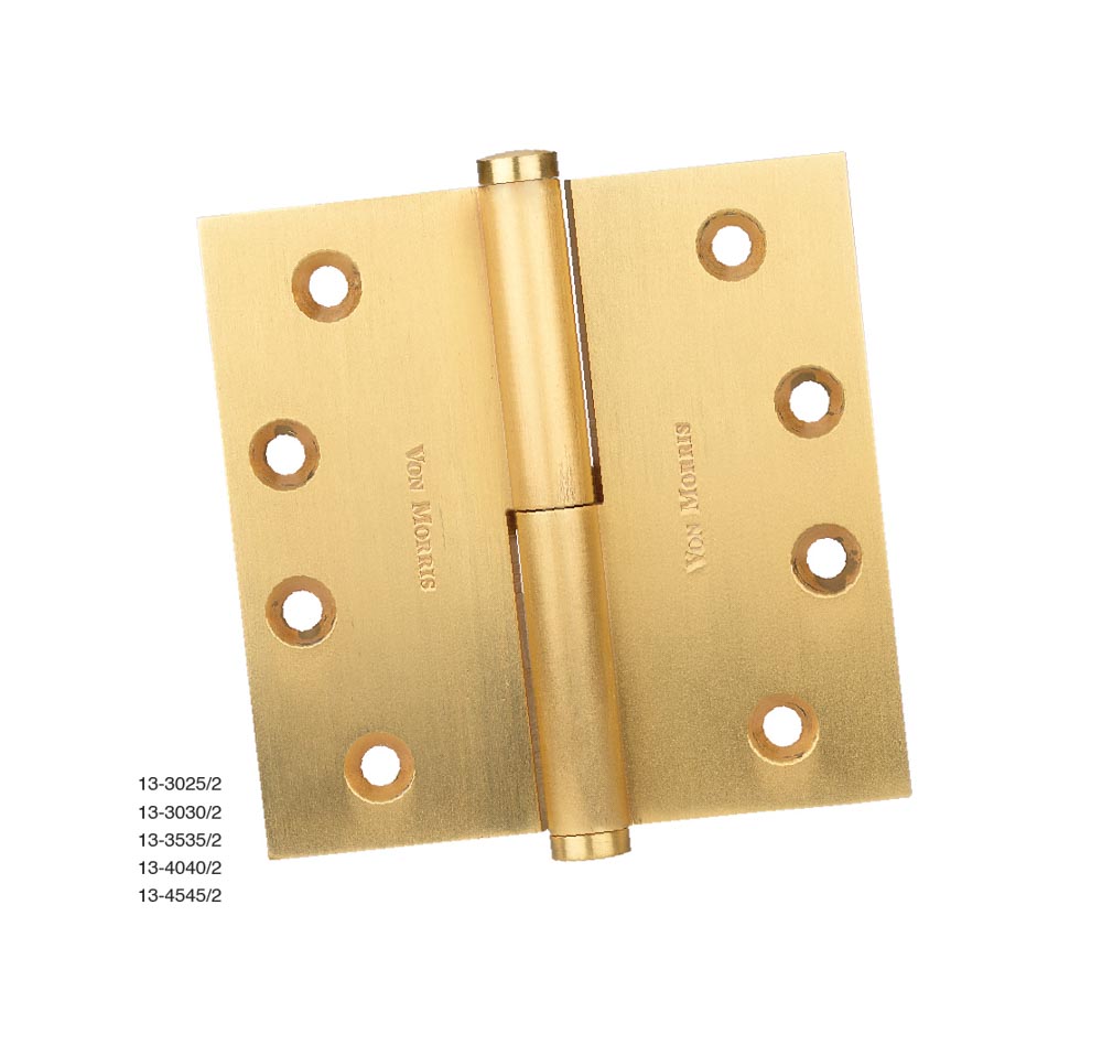 Two Knuckle - Lift Off - Solid Extruded Brass Hinge - Plain Bearing - Standard Weight 